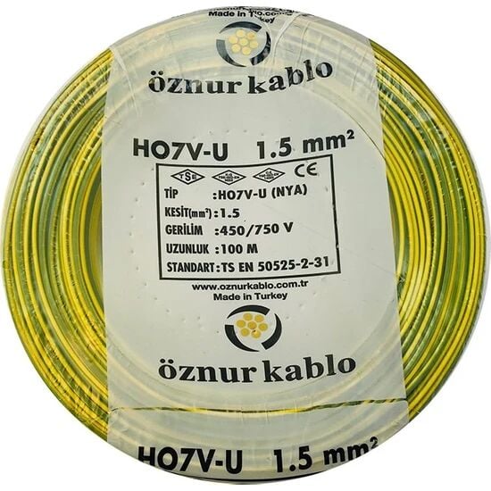 ÖZNUR-NYA KABLO 1,5 LUK (100 MT FİYATI)