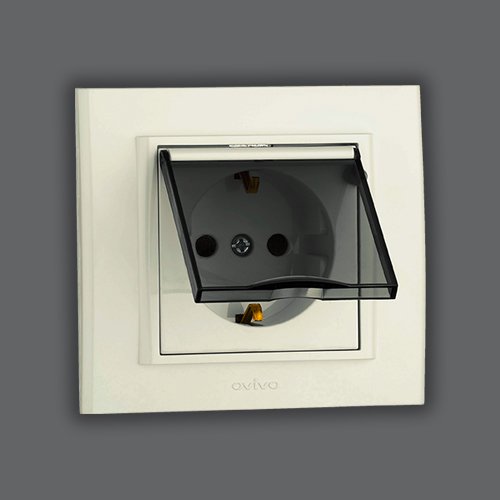 MİNA KAPAKLI TOPRAKLI PRİZ BEYAZ  