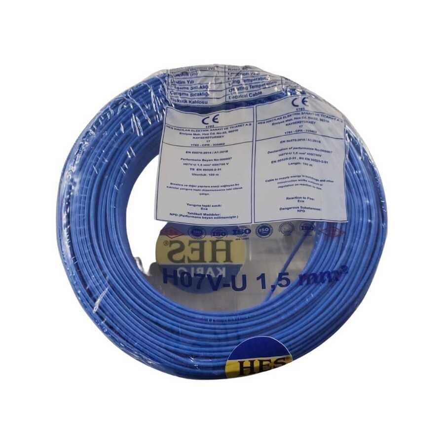 Hes Nya Kablo 1,5 mm² Mavi ( H07v-U )